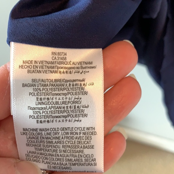 Blue pleated loose thin strap mini dress - Picture 4 of 4